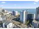 Beautiful aerial view of oceanfront condo buildings and street at 2001 S Ocean Blvd. # 209, Myrtle Beach, SC 29577