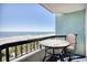 Balcony featuring a round table with seating offering ocean and beach views at 2401 S Ocean Blvd. # 359, Myrtle Beach, SC 29577