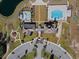 Aerial view of community amenities including a pool, playground and gathering areas at 4092 Bayhill St., Myrtle Beach, SC 29579