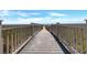 Charming boardwalk entrance framed by wooden railings, leading to a sandy path and ocean vistas at 415 Ocean Creek Dr. # 2359, Myrtle Beach, SC 29572