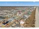 Aerial view of the neighborhood with a red pin on the property and partial ocean view at 4601 N Ocean Blvd. # 203, North Myrtle Beach, SC 29582