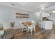 Open floorplan of the dining area, with the kitchen just off to the side at 4601 N Ocean Blvd. # 203, North Myrtle Beach, SC 29582