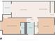 Simplified floor plan displaying the spatial arrangement of rooms, baths, and the balcony at 4801 N Ocean Blvd. # 3E, North Myrtle Beach, SC 29582