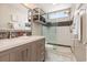 Bathroom featuring a glass shower, sleek vanity, and modern fixtures at 639 Blackstone Dr., Myrtle Beach, SC 29588