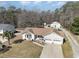 Aerial view of a charming single-story home with a well-maintained yard, 2 car garage, and a large outbuilding at 639 Blackstone Dr., Myrtle Beach, SC 29588