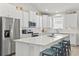 Modern kitchen with stainless steel appliances, white cabinets, and a large center island with seating at 145 Copper Leaf Dr., Myrtle Beach, SC 29588