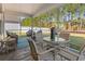 Inviting screened porch perfect for outdoor dining and relaxing with comfortable seating at 145 Copper Leaf Dr., Myrtle Beach, SC 29588