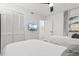 Bright bedroom featuring two twin beds, large closet and ceiling fan at 1500 Cenith Dr. # C-103, North Myrtle Beach, SC 29582
