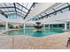 A spacious indoor pool with a fountain and a retractable glass roof for year-round enjoyment at 1501 S Ocean Blvd. # 633, Myrtle Beach, SC 29577