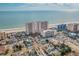 Scenic aerial view of beachfront condo towers, neighborhood, and ocean, highlighting location and surroundings at 1625 S Ocean Blvd. # 1004, North Myrtle Beach, SC 29582