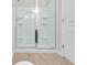 White walk-in shower featuring built-in shelving at 1749 Culbertson Ave. # 1749, Myrtle Beach, SC 29577