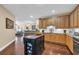 Kitchen with an island, wooden cabinets, stainless steel appliances, and granite countertops at 2019 Balfour Ct. # L4, Myrtle Beach, SC 29575