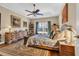 Spacious bedroom with a patterned rug, ceiling fan and dresser at 2019 Balfour Ct. # L4, Myrtle Beach, SC 29575