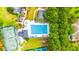 Aerial shot of a community swimming pool with lap lanes, sun loungers, and well-maintained landscaping, perfect for relaxation at 2019 Balfour Ct. # L4, Myrtle Beach, SC 29575