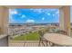 Enjoy stunning views of the waterway from the balcony with table and chairs, perfect for relaxing outdoors at 2151 Bridge View Ct. # 1-803, North Myrtle Beach, SC 29582