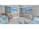 Cozy living room with water view, plush seating, and stylish décor at 2151 Bridge View Ct. # 1-803, North Myrtle Beach, SC 29582