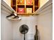 Inside this closet is a fan, vacuum cleaner, and hanging rod with clothes hangers at 4717 Cobblestone Ln. # B3, Myrtle Beach, SC 29577