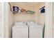 Convenient laundry room with a washer, dryer, and shelving for storage at 491 Ocean Creek Dr. # 2613, Myrtle Beach, SC 29572