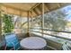 Relaxing screened-in patio offering scenic views of a nearby tennis court and lush trees at 491 Ocean Creek Dr. # 2613, Myrtle Beach, SC 29572