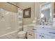 Bathroom featuring granite counters, neutral walls, and a framed starfish wall hanging at 4934 Salt Creek Ct., North Myrtle Beach, SC 29582