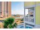Balcony view of ocean inlet, resort, and pool from multi-story luxury condo at 4934 Salt Creek Ct., North Myrtle Beach, SC 29582