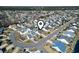 Drone shot of a neighborhood with a pin, highlighting the subject property at 5077 Capulet Circle, Myrtle Beach, SC 29588