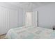 Bright bedroom features double closets, ceiling fan and ensuite bathroom at 5077 Capulet Circle, Myrtle Beach, SC 29588