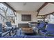 Outdoor seating area with blue furniture, ceiling and table, perfect for relaxing at 6001-N50 S Kings Hwy., Myrtle Beach, SC 29575