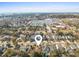 Aerial view of a neighborhood, with this house marked by a pin, close to stores and a distant ocean at 606 5Th Ave. S, North Myrtle Beach, SC 29582