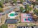 Overhead view of community amenities including a pool, tennis courts, and a clubhouse at 6634 Cinnamon Fern Ln., Myrtle Beach, SC 29588