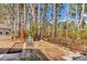 Secluded backyard patio area with a serene Buddha statue and a peaceful ambiance amidst tall trees at 6634 Cinnamon Fern Ln., Myrtle Beach, SC 29588