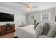 A lovely and spacious main bedroom, including a ceiling fan and a large closet at 813 Silvercrest Dr., Myrtle Beach, SC 29579