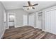 Simple, empty bedroom with vaulted ceiling, a ceiling fan and plenty of natural light provides comfort at 919 Salt Pl., Murrells Inlet, SC 29576