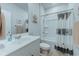 Bathroom with a shower, toilet, vanity, mirror and decor at 177 Fox Rae Dr., Conway, SC 29526