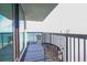 Balcony with seating overlooking the ocean at 2401 S Ocean Blvd. # 971, Myrtle Beach, SC 29577