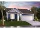 Charming single-story home with a well-manicured lawn, attached two-car garage, and beautiful twilight sky at 360 Kapalua Loop, Little River, SC 29566