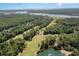 Expansive aerial view showcasing a lush golf course and surrounding wooded area at 4247 Villas Dr. # 406, Little River, SC 29566