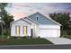Charming single-Gathering home with a two-car garage, blue accents, and a well-manicured lawn at 435 Kapalua Loop, Little River, SC 29566