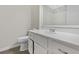 Bathroom with white vanity, sink, and tile flooring at 54 Freedom Way, Myrtle Beach, SC 29577