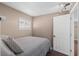 Bedroom with a small window and private door for entry and exit at 6001 - N84 S Kings Hwy., Myrtle Beach, SC 29575