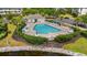 Aerial view of community pool with surrounding amenities and green spaces at 6253 Catalina Dr. # 921, North Myrtle Beach, SC 29582