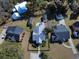 Overhead view showing the house, backyard, and neighborhood from an aerial perspective at 632 Magnolia Dr., Georgetown, SC 29440