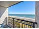 A serene ocean view from a spacious private balcony with metal railing at 6804 N Ocean Blvd. # 631, Myrtle Beach, SC 29572