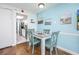 Dining area with table, chairs, and access to the kitchen, showcasing a cozy atmosphere at 6804 N Ocean Blvd. # 631, Myrtle Beach, SC 29572