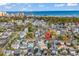An aerial view shows the neighborhood with its proximity to the beach and surrounding community at 912 Tiffany Ln., North Myrtle Beach, SC 29582
