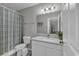 Bathroom featuring a vanity with white countertops and a shower/tub combo at 912 Tiffany Ln., North Myrtle Beach, SC 29582