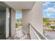 Condo balcony offers outdoor seating and views of the area from this private retreat at 9820 Queensway Blvd. # 301, Myrtle Beach, SC 29572