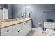 Bathroom features a double vanity, white cabinets and neutral walls at 1017 World Tour Blvd. # 206, Myrtle Beach, SC 29579
