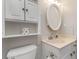Bathroom featuring updated sink, toilet and vanity at 105 S Ocean Blvd. # 108, North Myrtle Beach, SC 29582