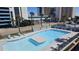 Aerial view of the hotel pool and sunbathing deck chairs, a great space for Gathering time at 1600 S Ocean Blvd. # 326, Myrtle Beach, SC 29577